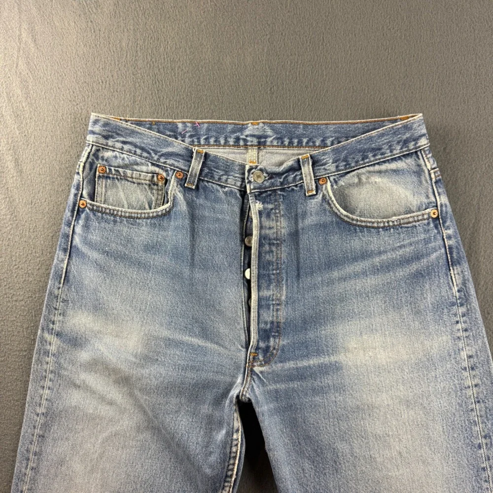 Vintage USA Levis 501 Jeans Men's 36x34 (Fits 34x34) Blue Faded Button Fly 1980s